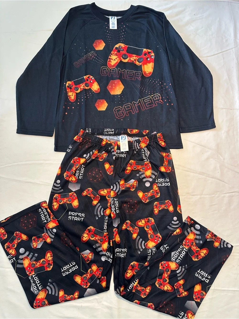 Place Kids Gamer Pajama Set - Black & Orange